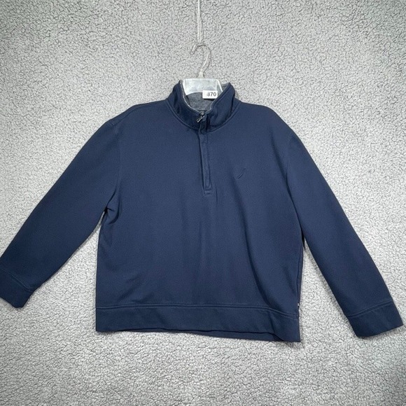 Nautica Sweaters - Nautica Sweater Womens Large Blue Quarter Zip Mock Neck Long Sleeve
